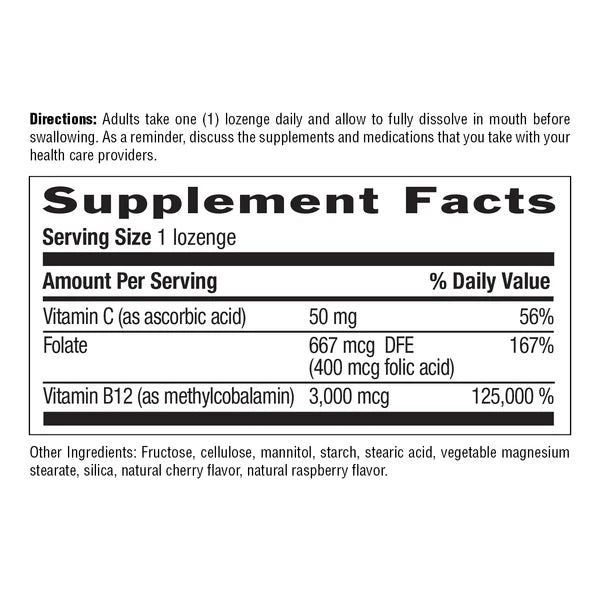 Country Life METHYL B12 3000MCG 50 Berry Lozenges