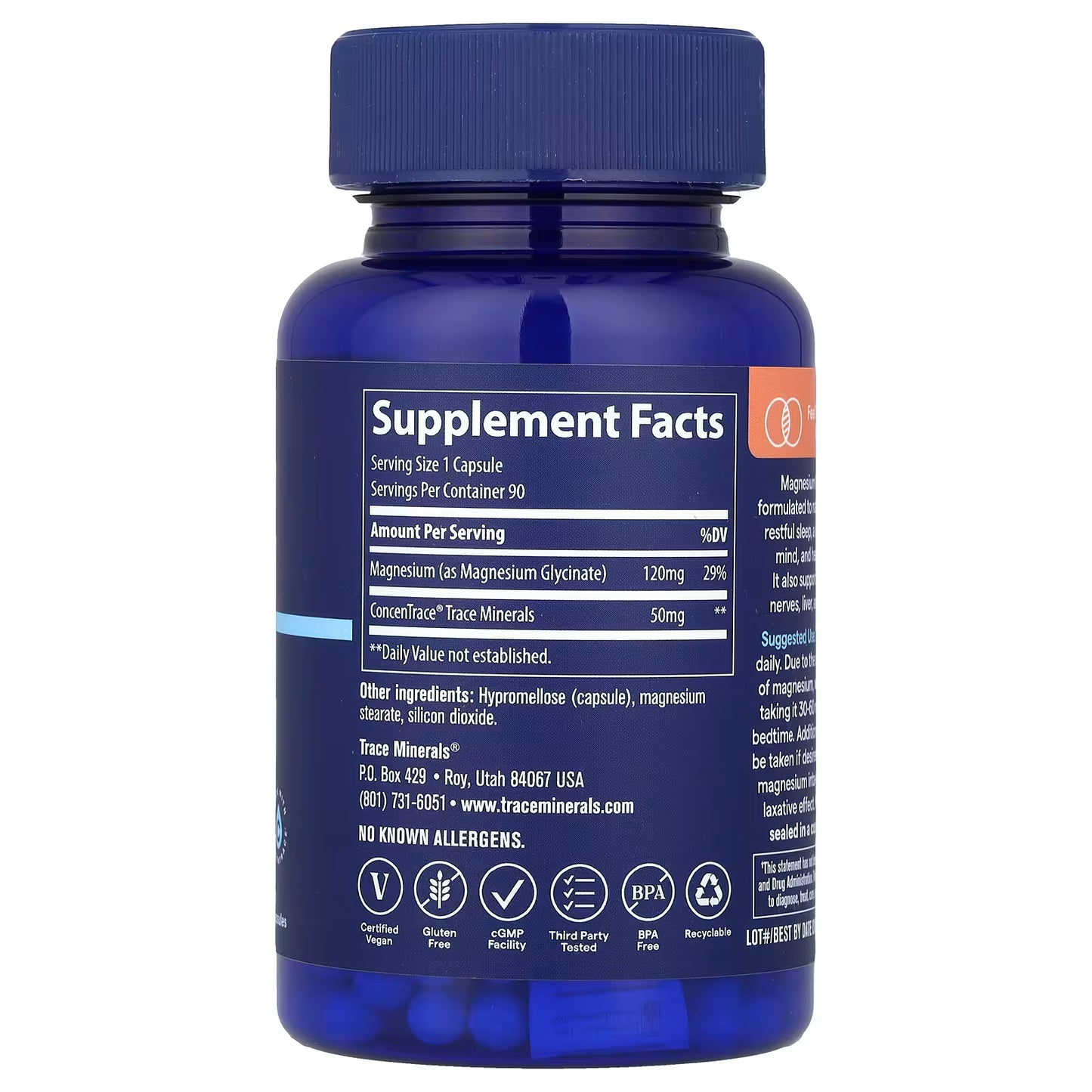 Trace Minerals Magnesium Glycinate - 90 Capsules