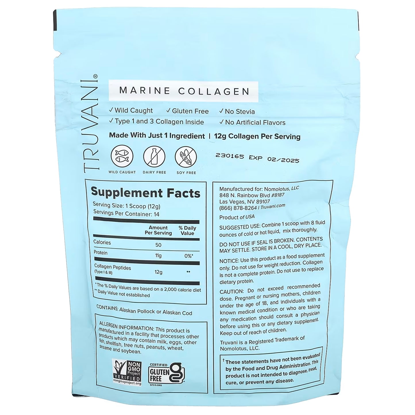 Truvani MARINE COLLAGEN UNFLAVORED 5.9OZ