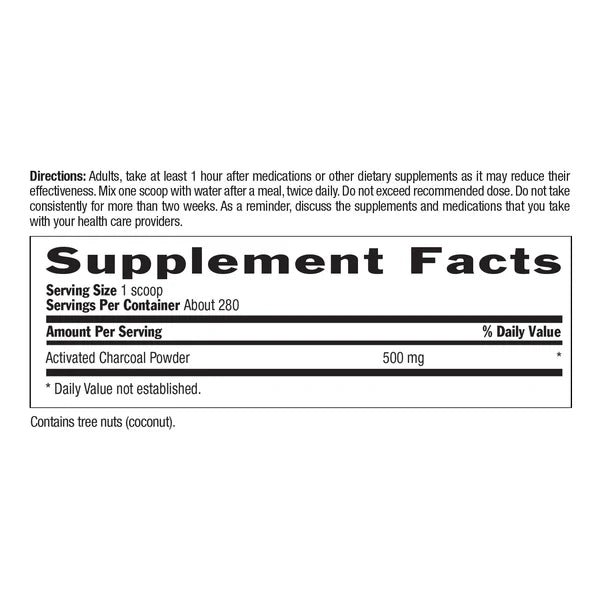 Country Life ACTIVATED COCONUT CHARCOAL POWDER 500MG 280 Servings