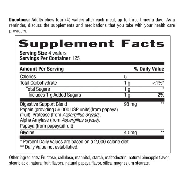 Country Life PAPAYA DIGESTIVE SUPPORT 500 Wafers