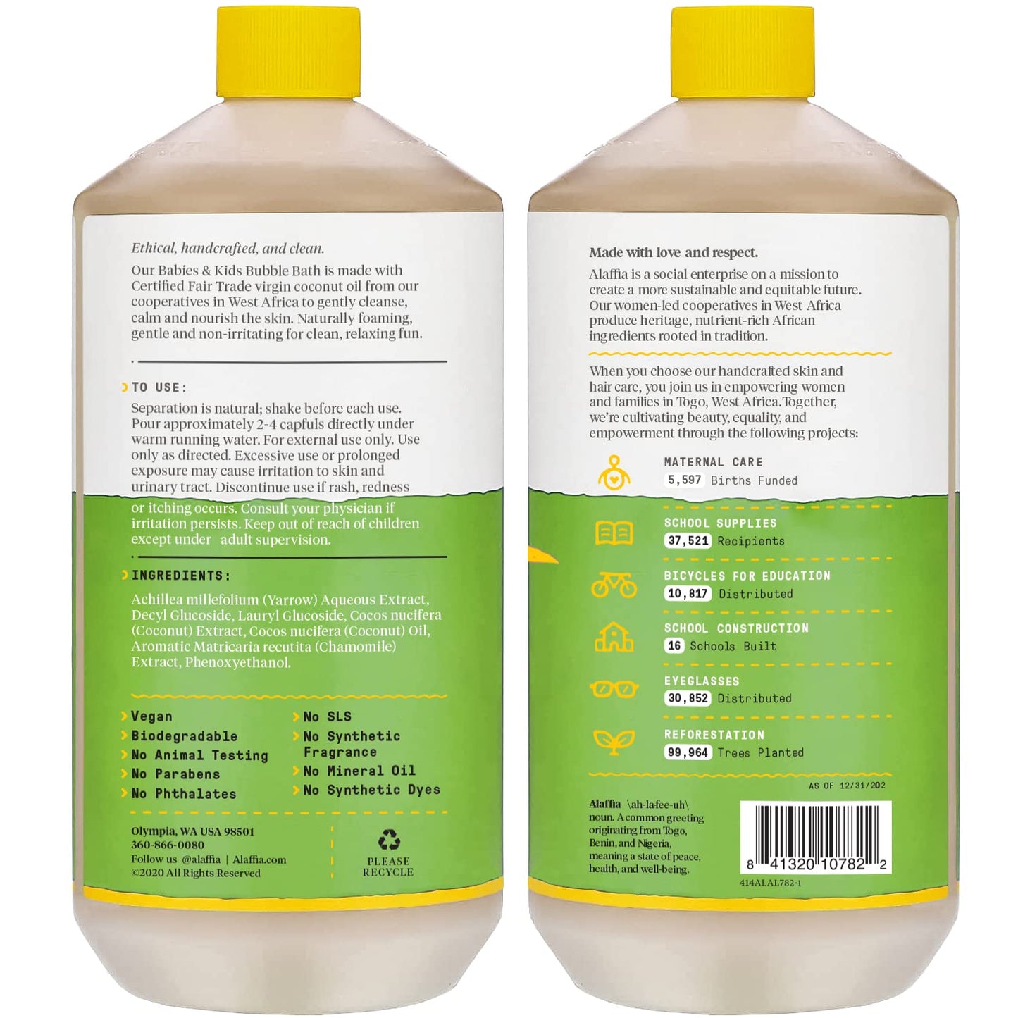 ALAFFIA Babies & Kids Bubble Bath - 32oz