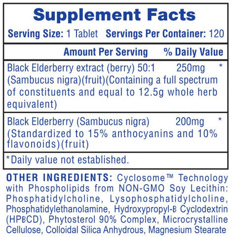 Hi-Tech Pharmaceuticals BLACK ELDERBERRY 450 mg - 120 Servings