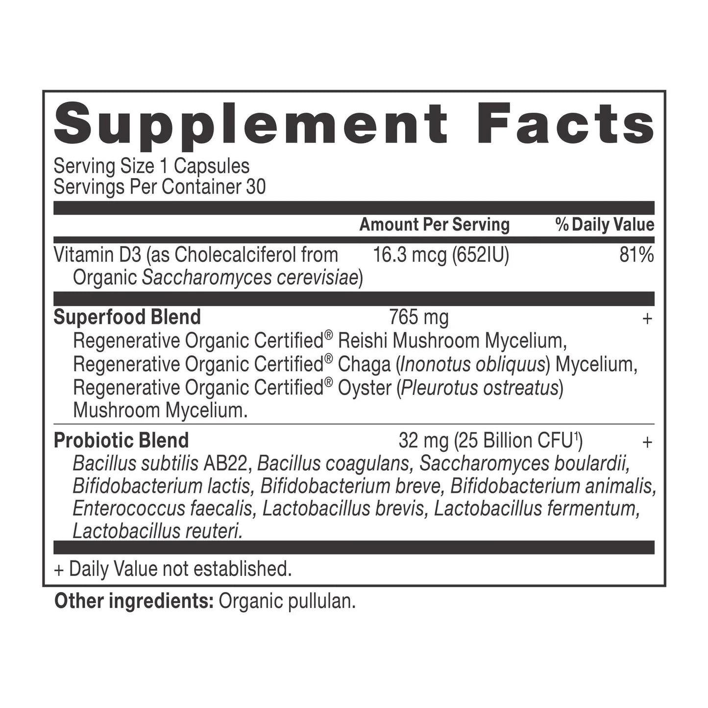 Ancient Nutrition Organic WOMEN'S ONCE DAILY PROBIOTICS - 30 Capsules