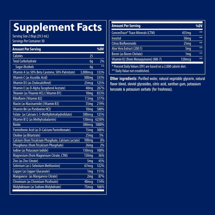 Trace Minerals Liquid Multi Vitamin-Mineral For Men & Women - 30oz