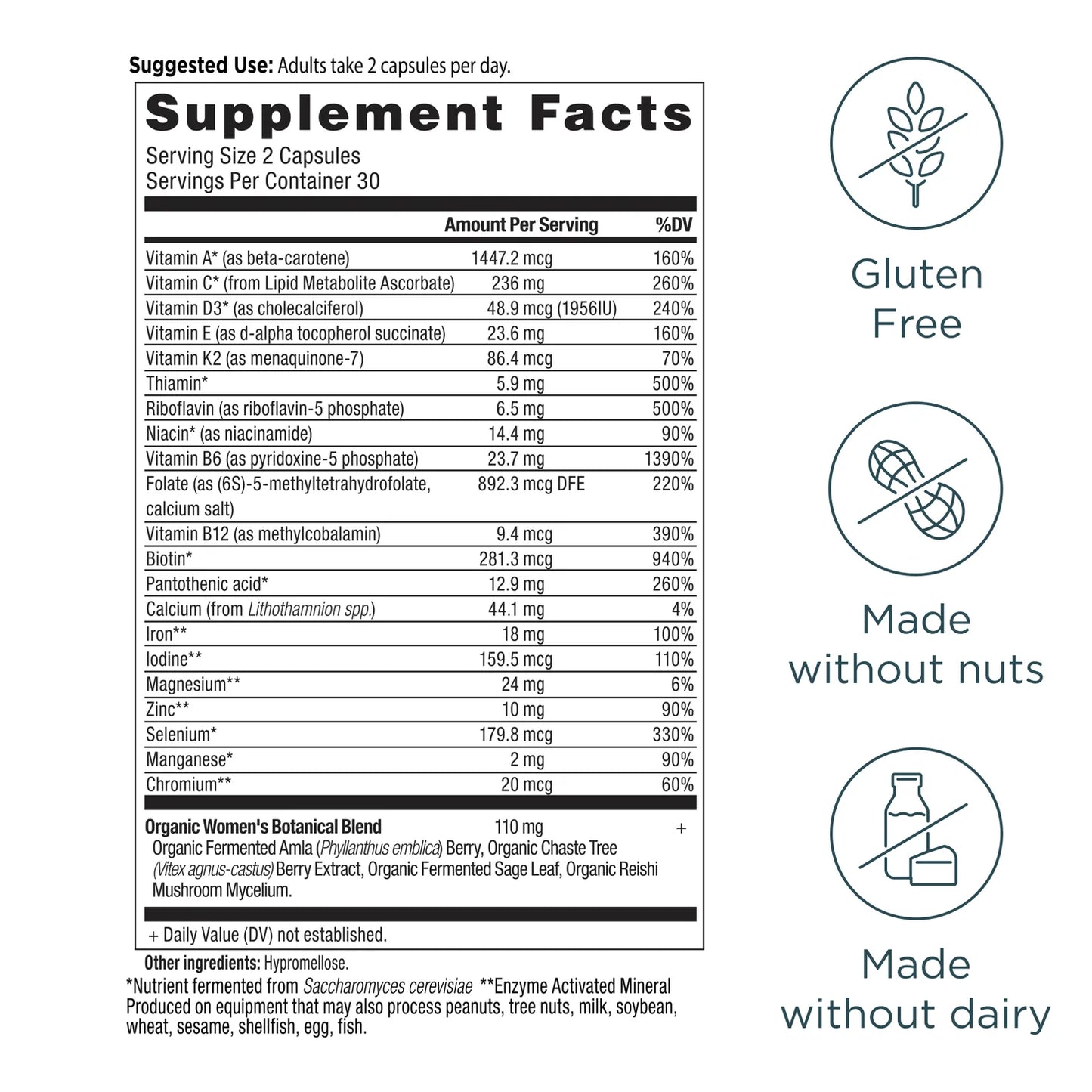 Ancient Nutrition WOMENS FERMENTED MULTI - 60 Capsules