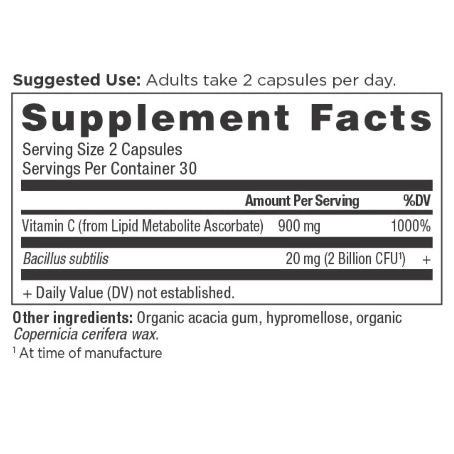 Ancient Nutrition VITAMIN C +PROBIOTICS - 60 Capsules