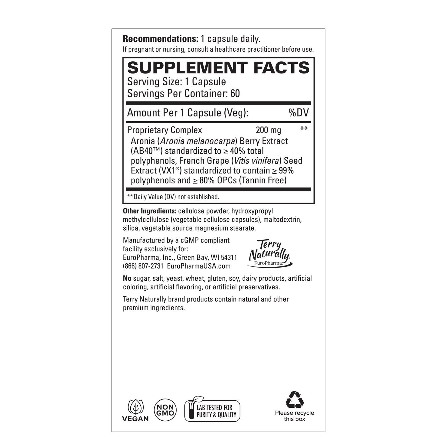 Terry Naturally ARONIA BERRY COMPLEX - 60 Capsules