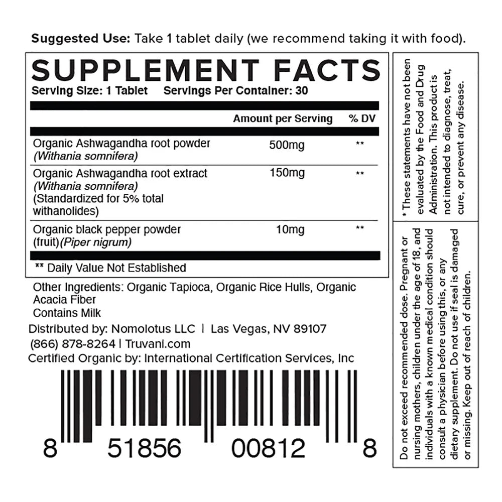 Truvani ASHWAGANDHA 30 Tablets