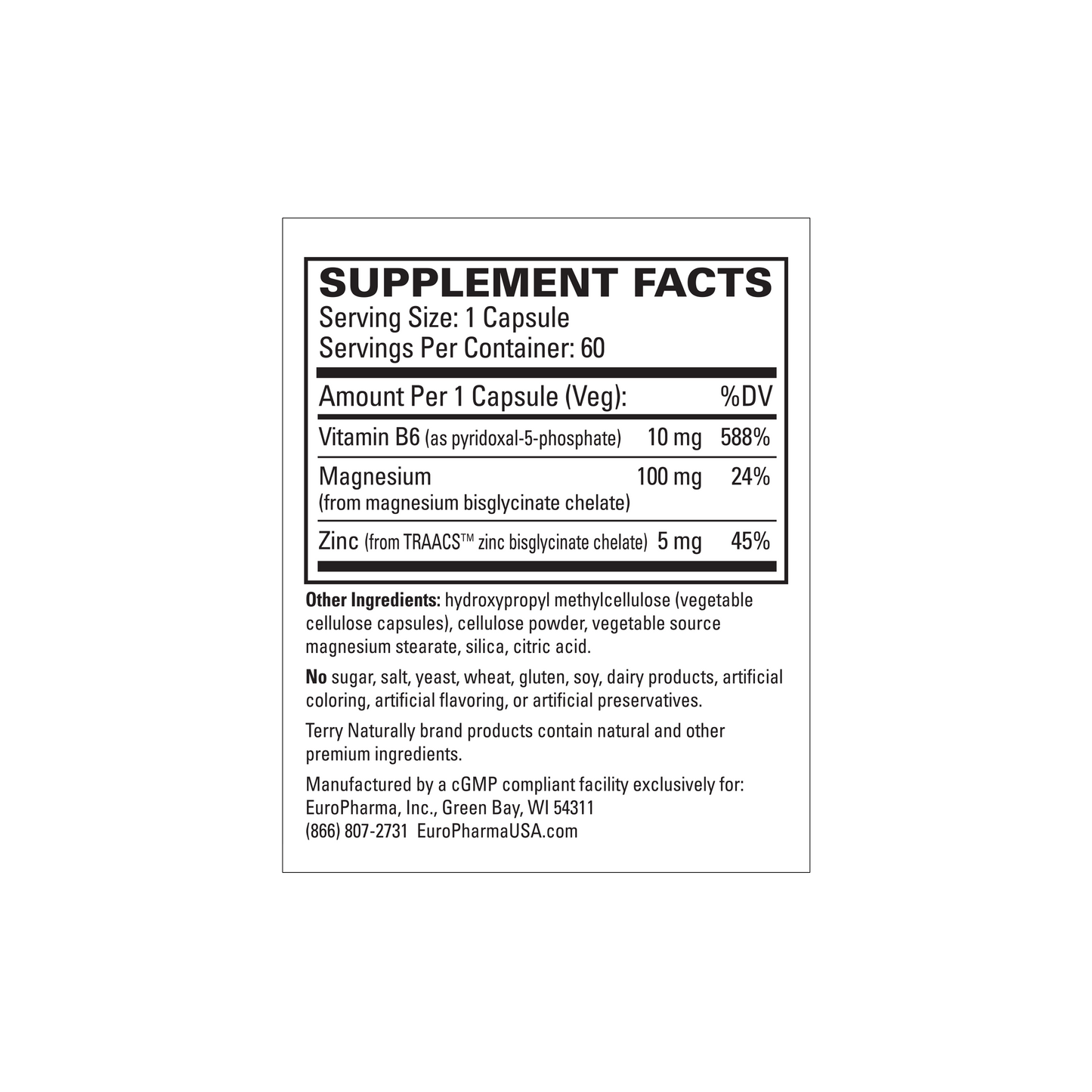 Terry Naturally BIOACTIVE MAGNESIUM COMPLEX - 60 Capsules
