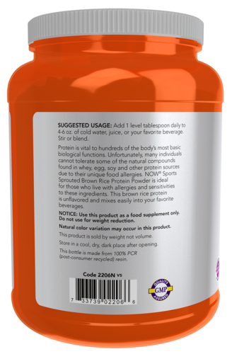 Now Foods SPROUTED BROWN RICE PROTEIN Unflavored