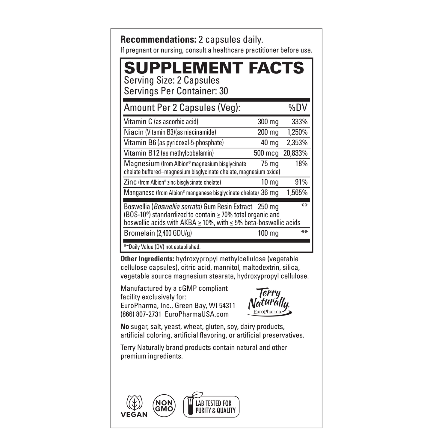 Terry Naturally Healthy LIGAMENTS & TENDONS - 60 Capsules