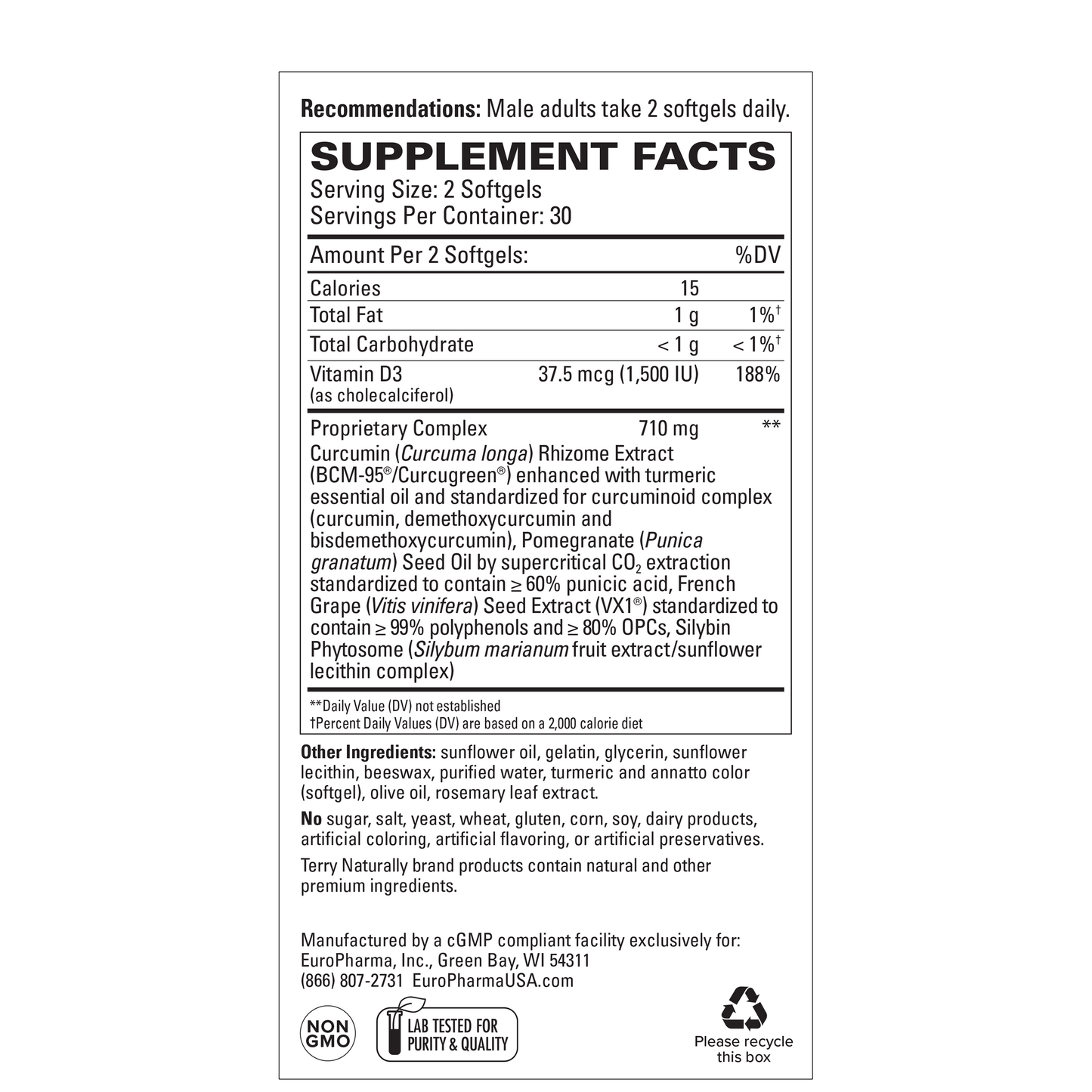 Terry Naturally Healthy PSA LEVELS - 60 Softgels