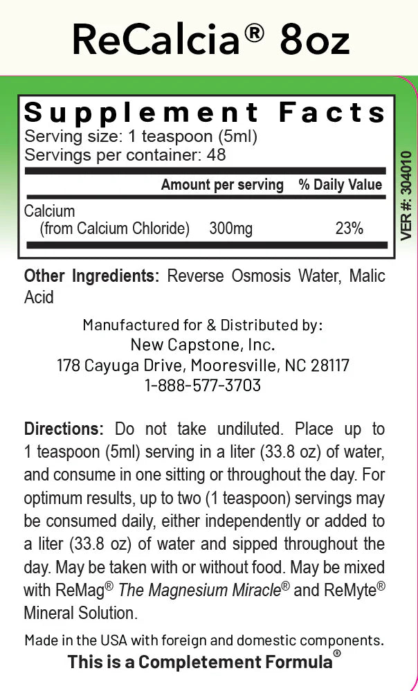 RNA Reset RECALCIA Calcium - 8 fl oz
