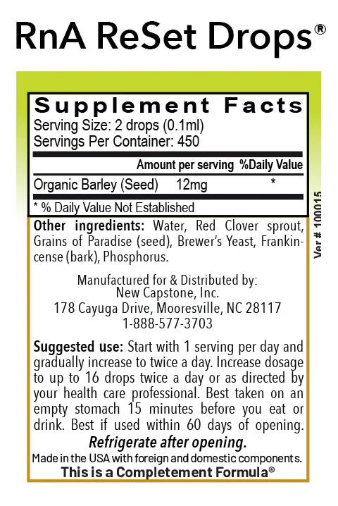 RNA Reset DROPS - 1.5 fl oz