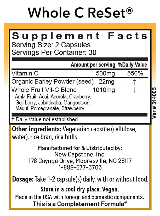 RNA Reset Whole C Reset - 60 Capsules