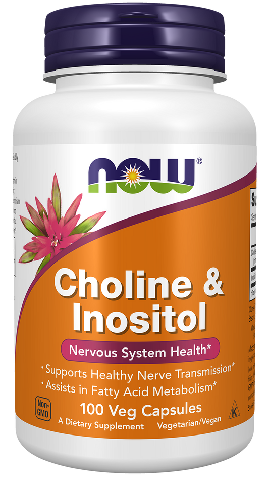 Now Foods CHOLINE & INOSITOL 500 mg - 100 Veg Capsules