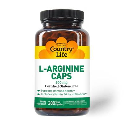 Country Life L-ARGININE 500MG 200 Veg Capsules
