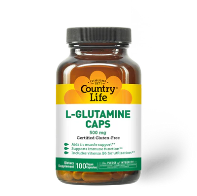 Country Life L-GLUTAMINE 500MG 100 Veg Capsules