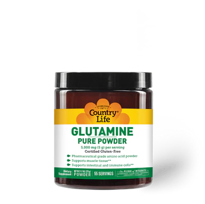 Country Life GLUTAMINE PURE POWDER 5000MG 55 Servings