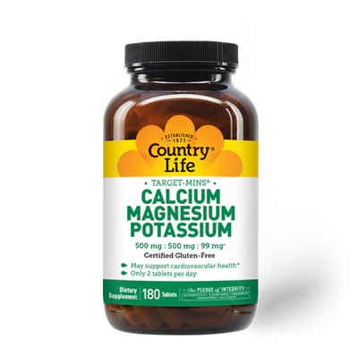 Country Life CALCIUM MAGNESIUM POTASSIUM 180 Tablets