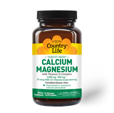 Country Life CALCIUM MAGNESIUM with Vitamin D 120 Veg Capsules