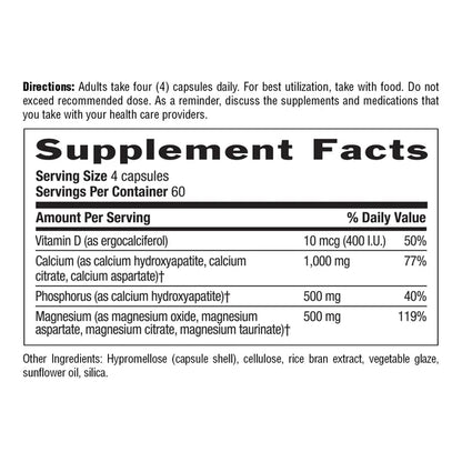 Country Life CALCIUM MAGNESIUM with Vitamin D 240 Veg Capsules