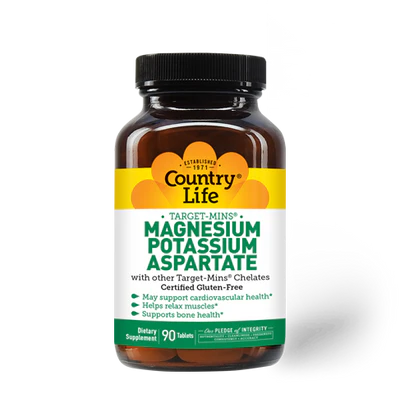Country Life MAGNESIUM POTASSIUM ASPARTATE 90 Tablets