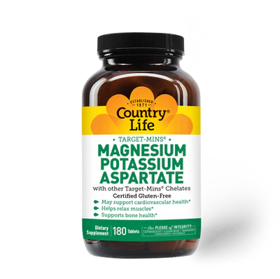 Country Life MAGNESIUM POTASSIUM ASPARATE 180 Tablets