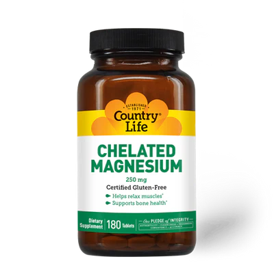 Country Life CHELATED MAGNESIUM 250MG 180 Tablets