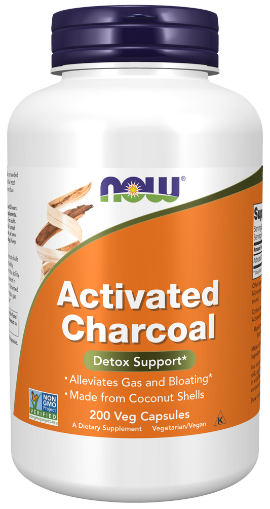 Now Foods Activated Charcoal - 200 Veg Capsules