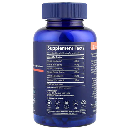 Trace Minerals TM Ancestral Beef Organs 500mg - 180 Capsules