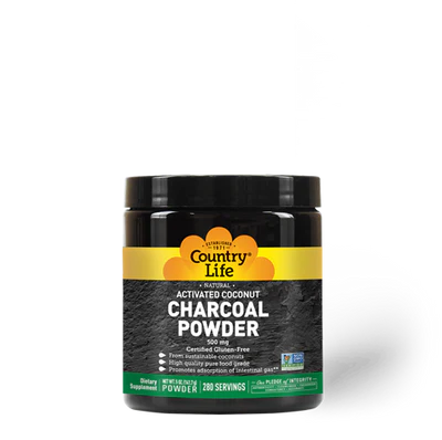 Country Life ACTIVATED COCONUT CHARCOAL POWDER 500MG 280 Servings