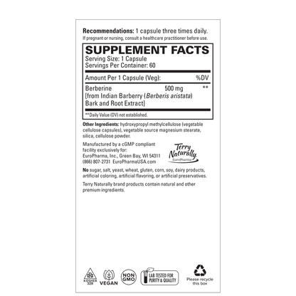 Terry Naturally BERBERINE 500 MG - 60 Capsules