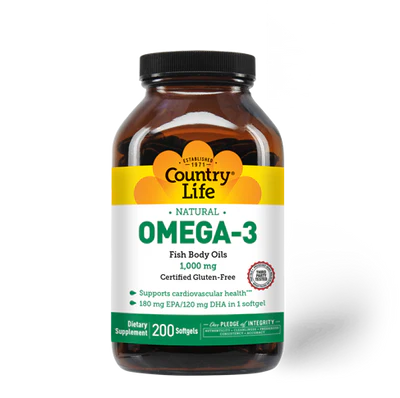 Country Life OMEGA 3 1000MG 200 Softgels