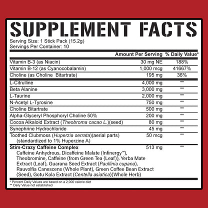 5% Nutrition 5150 Pre-Workout STICK PACKS - 10ct CITRUS MANGO