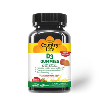 Country Life VITAMIN D3 1000IU 60 Gummies