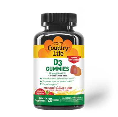 Country Life VITAMIN D3 GUMMIES 1000IU 120CT
