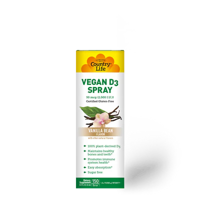 Country Life VEGAN D3 SPRAY 2000 IU 75 Servings VANILLA BEAN