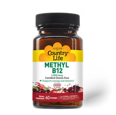 Country Life METHYL B12 1000MCG 60 Cherry Lozenges