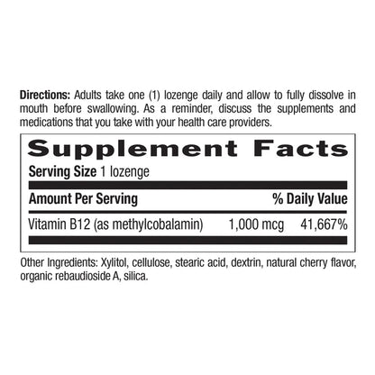 Country Life METHYL B12 1000MCG 60 Cherry Lozenges