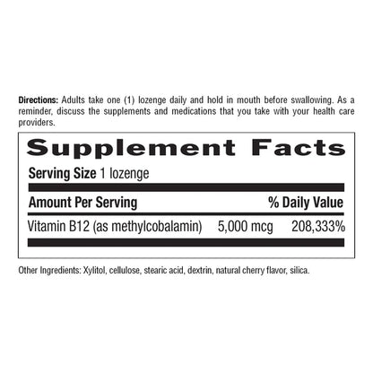 Country Life METHLY B12 5000MCG 60 Cherry Lozenges