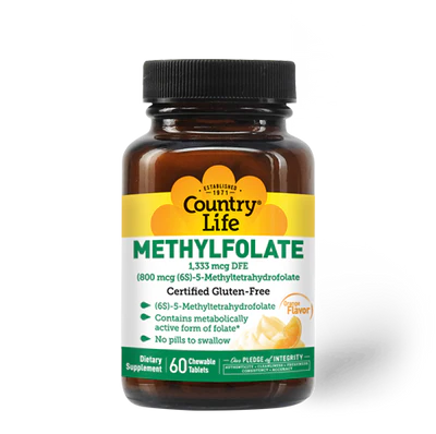 Country Life METHYLFOLATE 800MCG 60 Orange Chewables