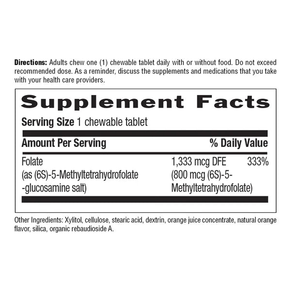 Country Life METHYLFOLATE 800MCG 60 Orange Chewables