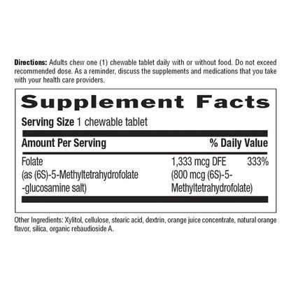 Country Life METHYLFOLATE 800MCG 60 Orange Chewables