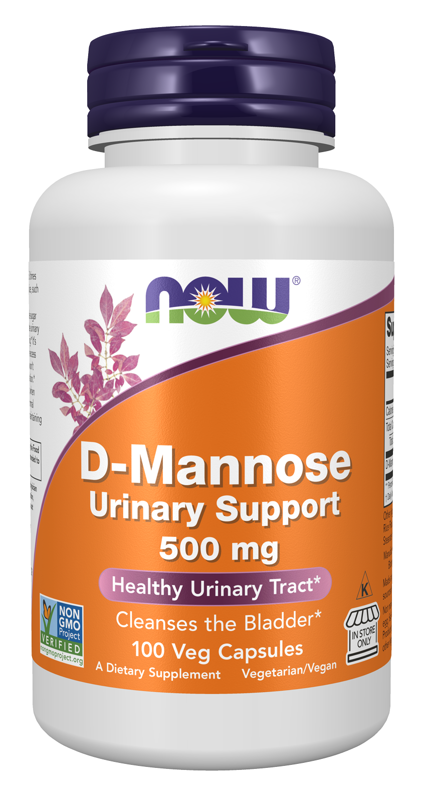 Now Foods D-MANNOSE 500mg - 100 Veg Capsules