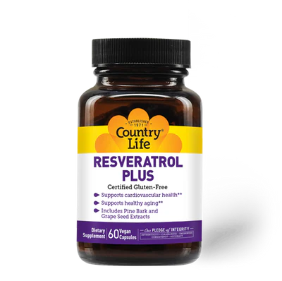 Country Life RESVERATROL PLUS 60 Capsules