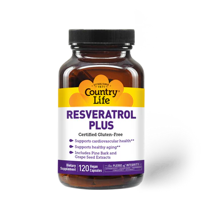 Country Life RESVERATROL PLUS 120 Veg Capsules