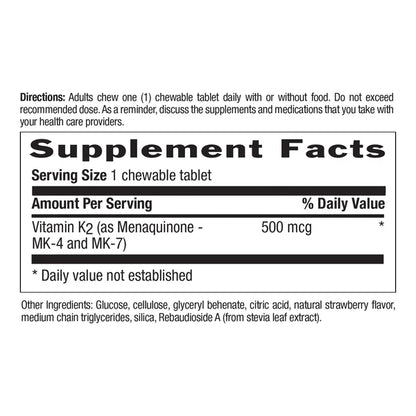 Country Life K2 (VEGAN)500MCG 60 Chewable Tablets