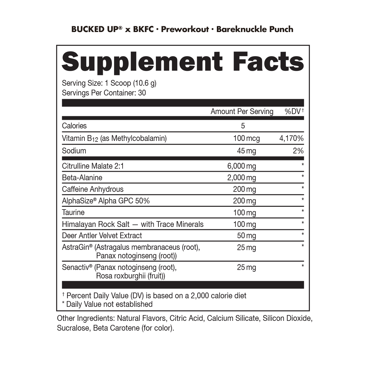 Bucked Up PRE-WORKOUT 30 Servings